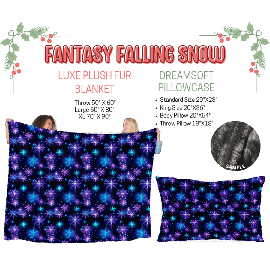 Preorder Custom Blankets / Pillowcases Fantasy Falling Snow Closes 3 Sep ETA Early Jan 2025 Sheets & Pillowcases
