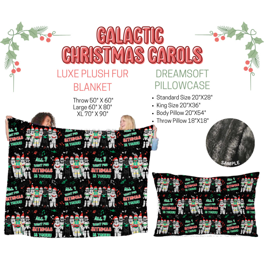 Preorder Custom Blankets / Pillowcases Galactic Christmas Carols Closes 3 Sep ETA Early Jan 2025 Sheets & Pillowcases