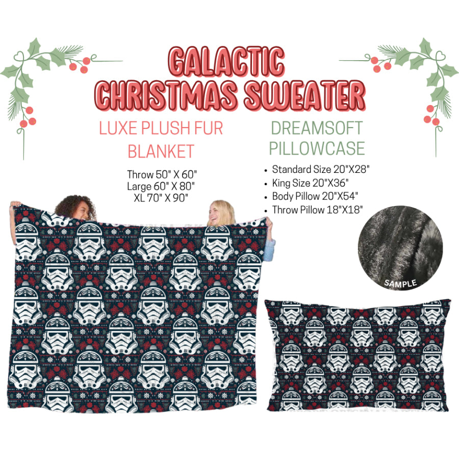 Preorder Custom Blankets / Pillowcases Galactic Christmas Sweater Closes 3 Sep ETA Early Jan 2025 Sheets &amp; Pillowcases