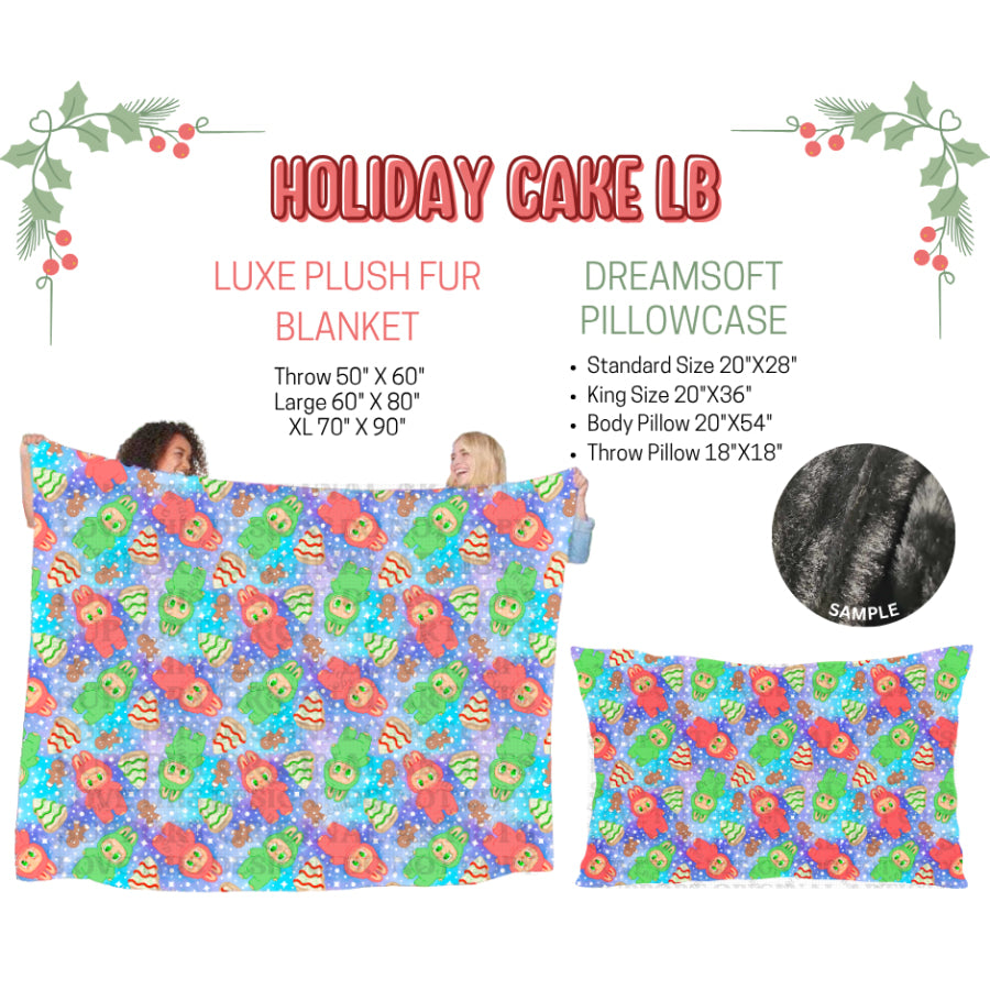 Preorder Custom Blankets / Pillowcases Holiday Cake LB Closes 3 Sep ETA Early Jan 2025 Sheets & Pillowcases