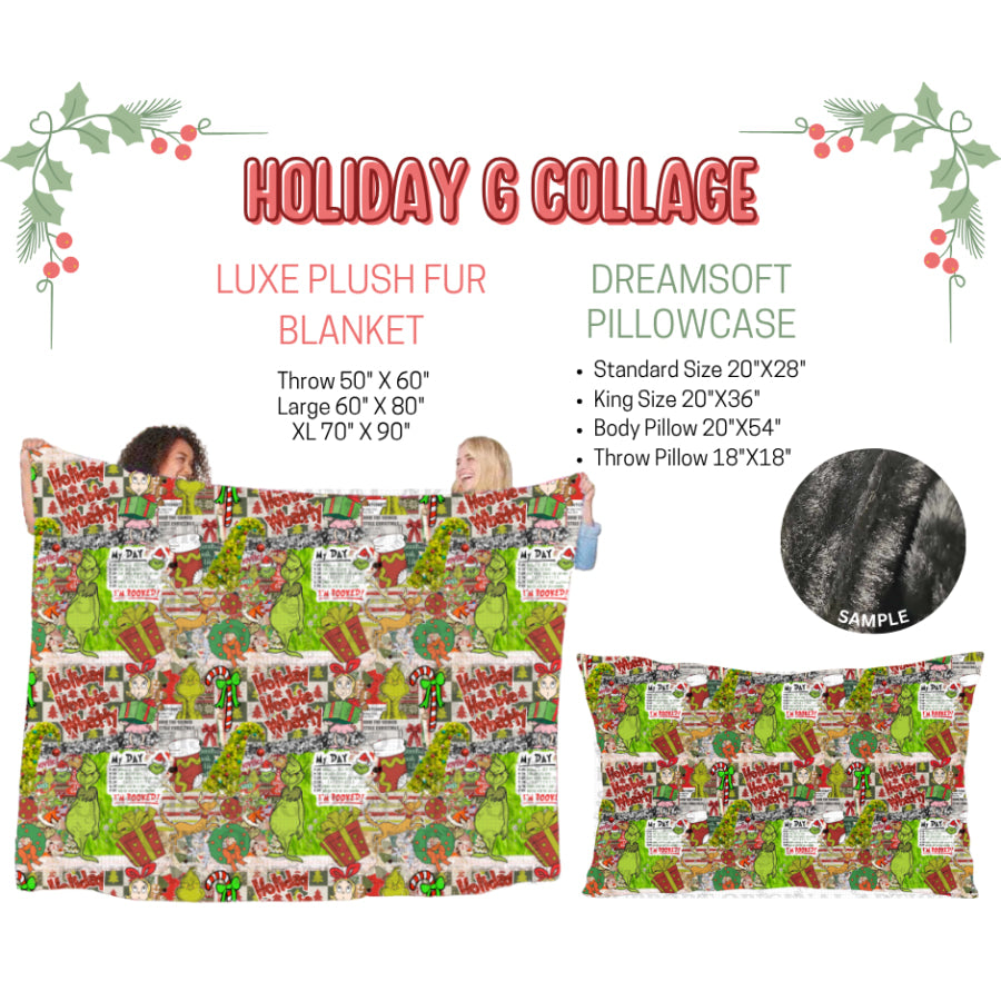 Preorder Custom Blankets / Pillowcases Holiday G Collage Closes 3 Sep ETA Early Jan 2025 Sheets & Pillowcases