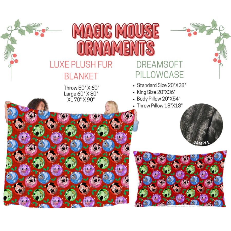 Preorder Custom Blankets / Pillowcases Magic Mouse Ornaments Closes 3 Sep ETA Early Jan 2025 Sheets & Pillowcases