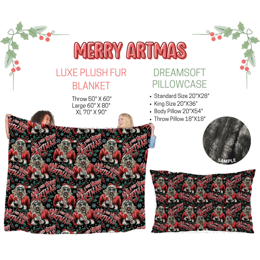 Preorder Custom Blankets / Pillowcases Merry Artmas Closes 3 Sep ETA Early Jan 2025 Sheets & Pillowcases