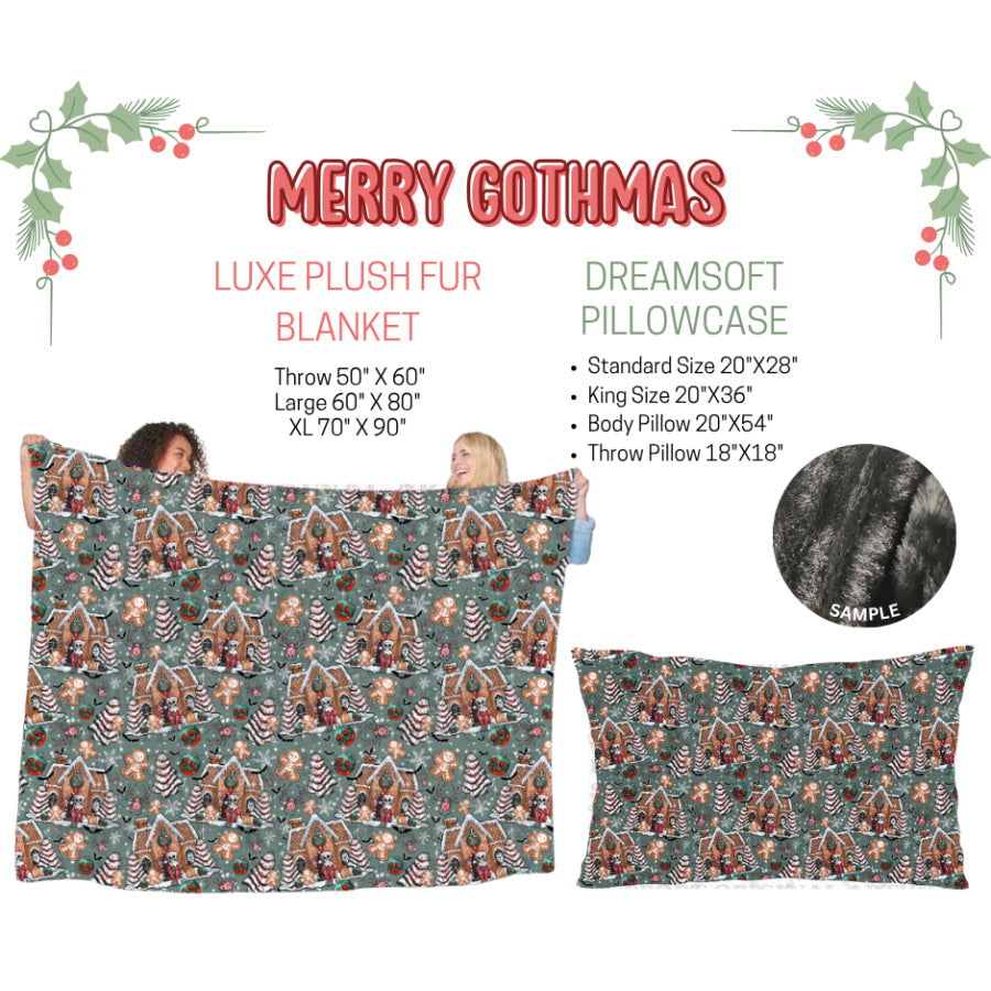 Preorder Custom Blankets / Pillowcases Merry Gothmas Closes 3 Sep ETA Early Jan 2025 Sheets & Pillowcases