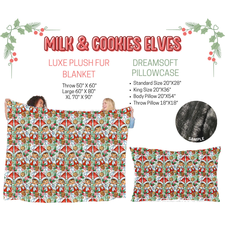 Preorder Custom Blankets / Pillowcases Milk and Cookies Elves Closes 3 Sep ETA Early Jan 2025 Sheets & Pillowcases