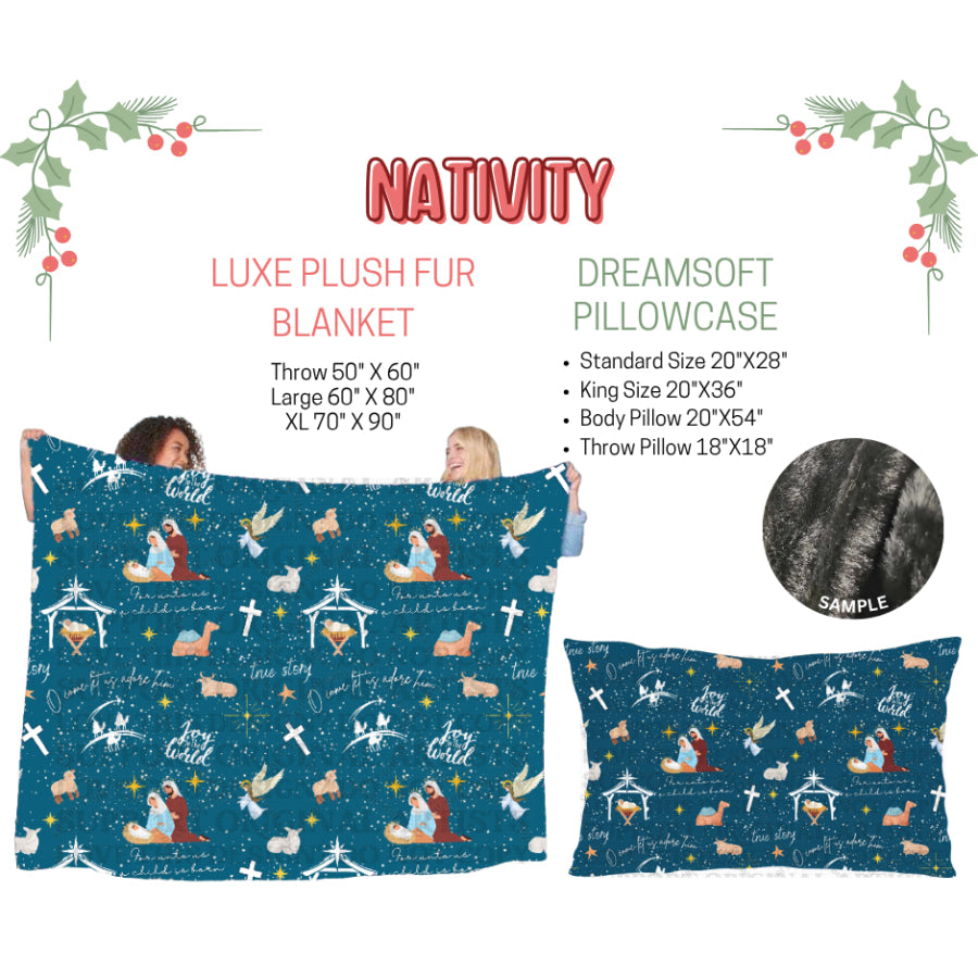 Preorder Custom Blankets / Pillowcases Nativity Closes 3 Sep ETA Early Jan 2025 Sheets &amp; Pillowcases