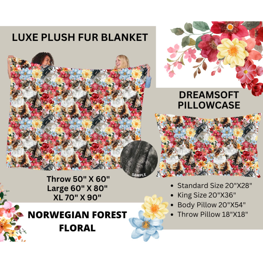 Preorder Custom Blankets / Pillowcases - Norwegian Forest Floral - Closes 24 Feb - ETA early Jun 2025 Sheets & Pillowcases