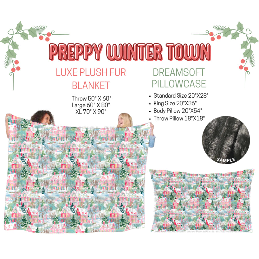 Preorder Custom Blankets / Pillowcases Preppy Winter Town Closes 3 Sep ETA Early Jan 2025 Sheets & Pillowcases