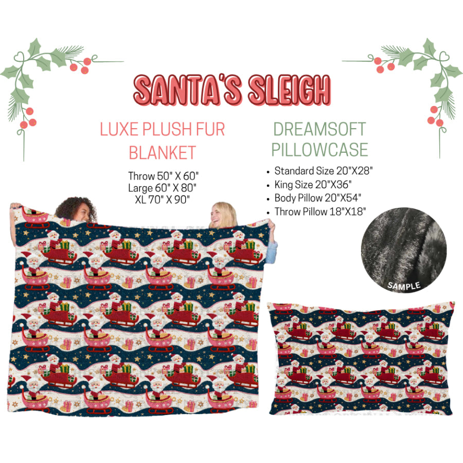 Preorder Custom Blankets / Pillowcases Santa’s Sleigh Closes 3 Sep ETA Early Jan 2025 Sheets & Pillowcases