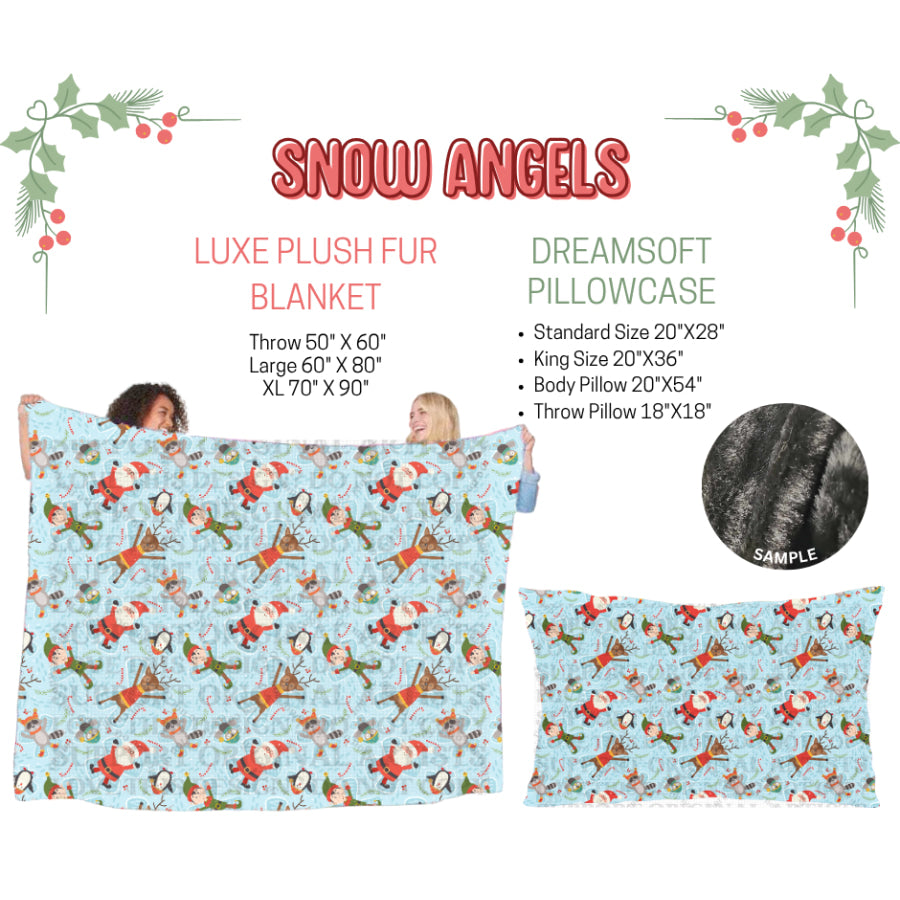 Preorder Custom Blankets / Pillowcases Snow Angels Closes 3 Sep ETA Early Jan 2025 Sheets & Pillowcases