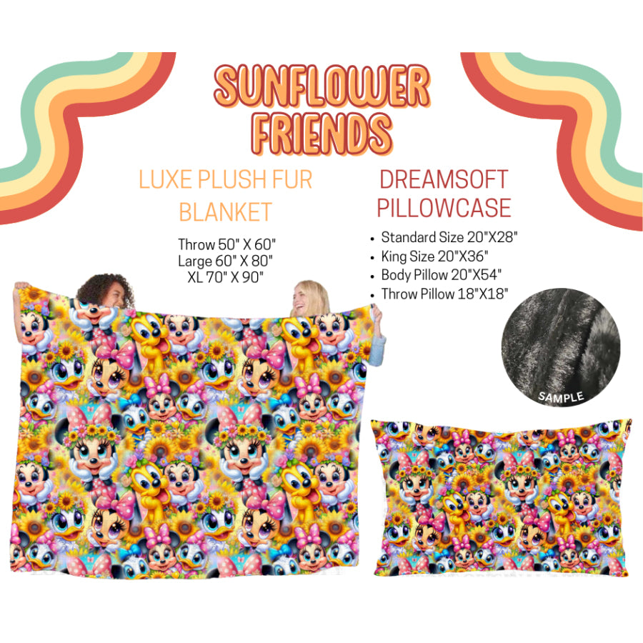 Preorder Custom Blankets / Pillowcases - Sunflower Friends - Closes 5 Jun - ETA late Sep Sheets & Pillowcases