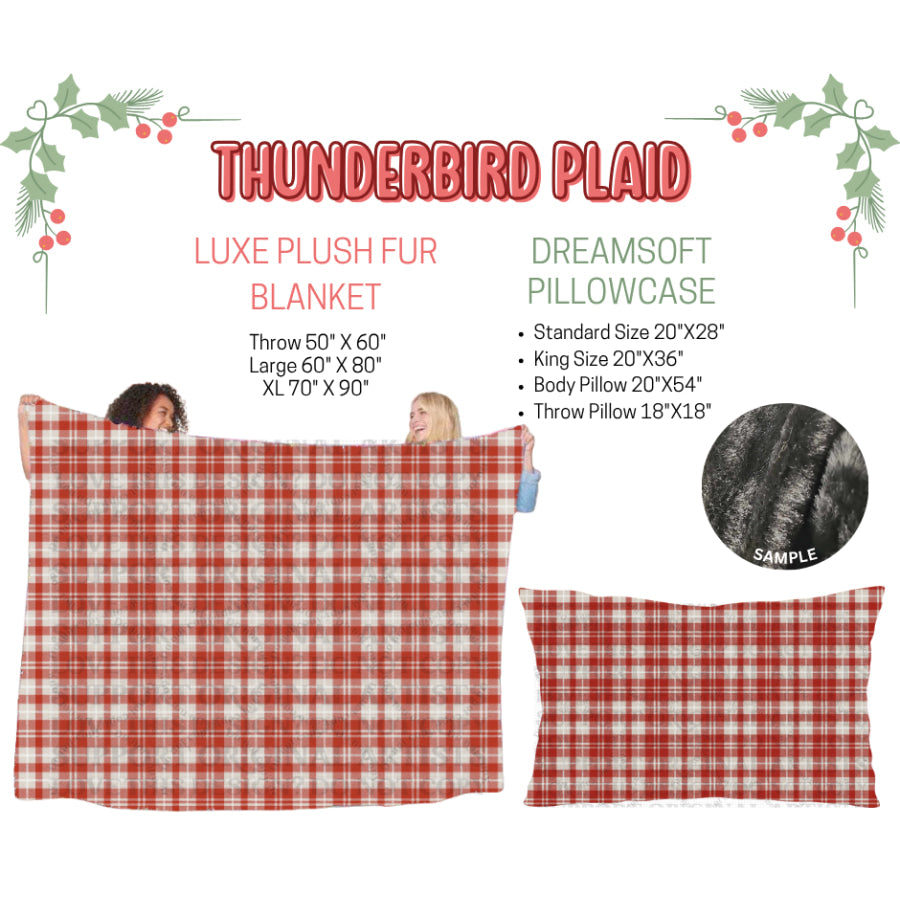Preorder Custom Blankets / Pillowcases Thunderbird Plaid Closes 3 Sep ETA Early Jan 2025 Sheets & Pillowcases