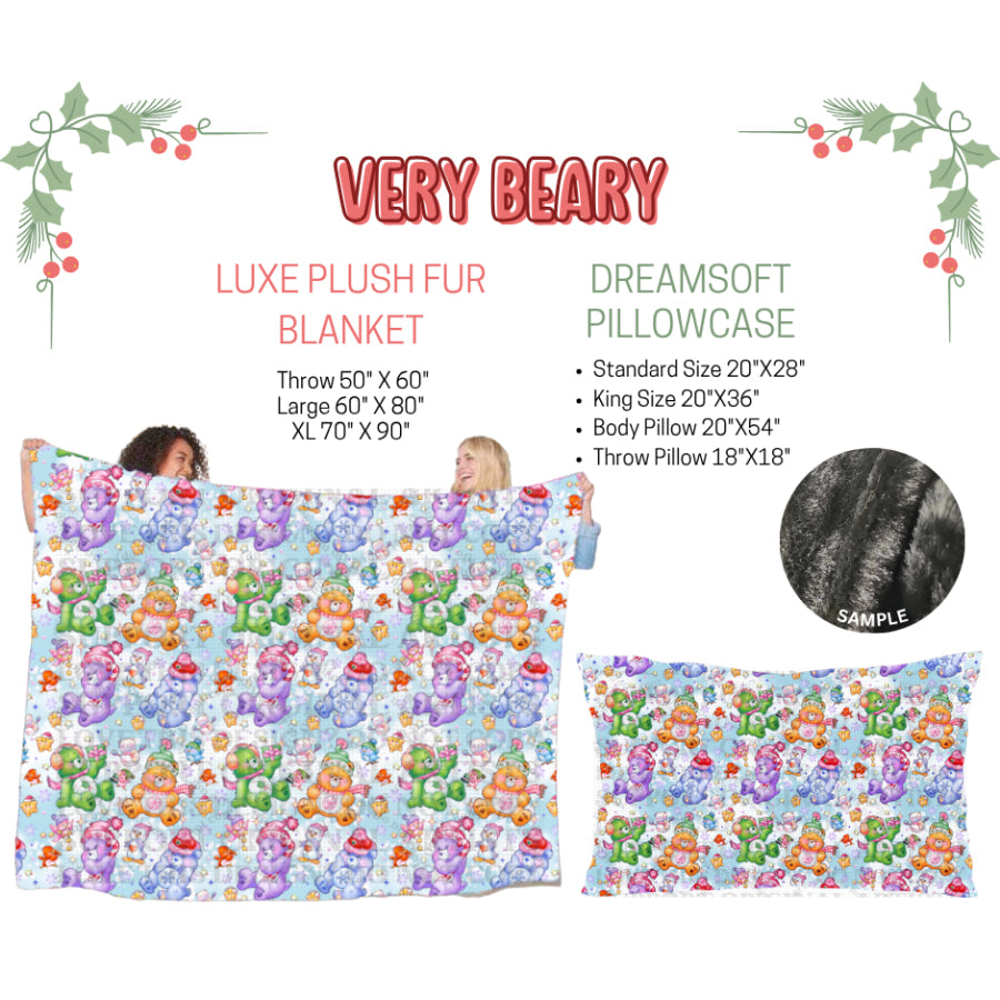 Preorder Custom Blankets / Pillowcases Very Beary Closes 3 Sep ETA Early Jan 2025 Sheets & Pillowcases