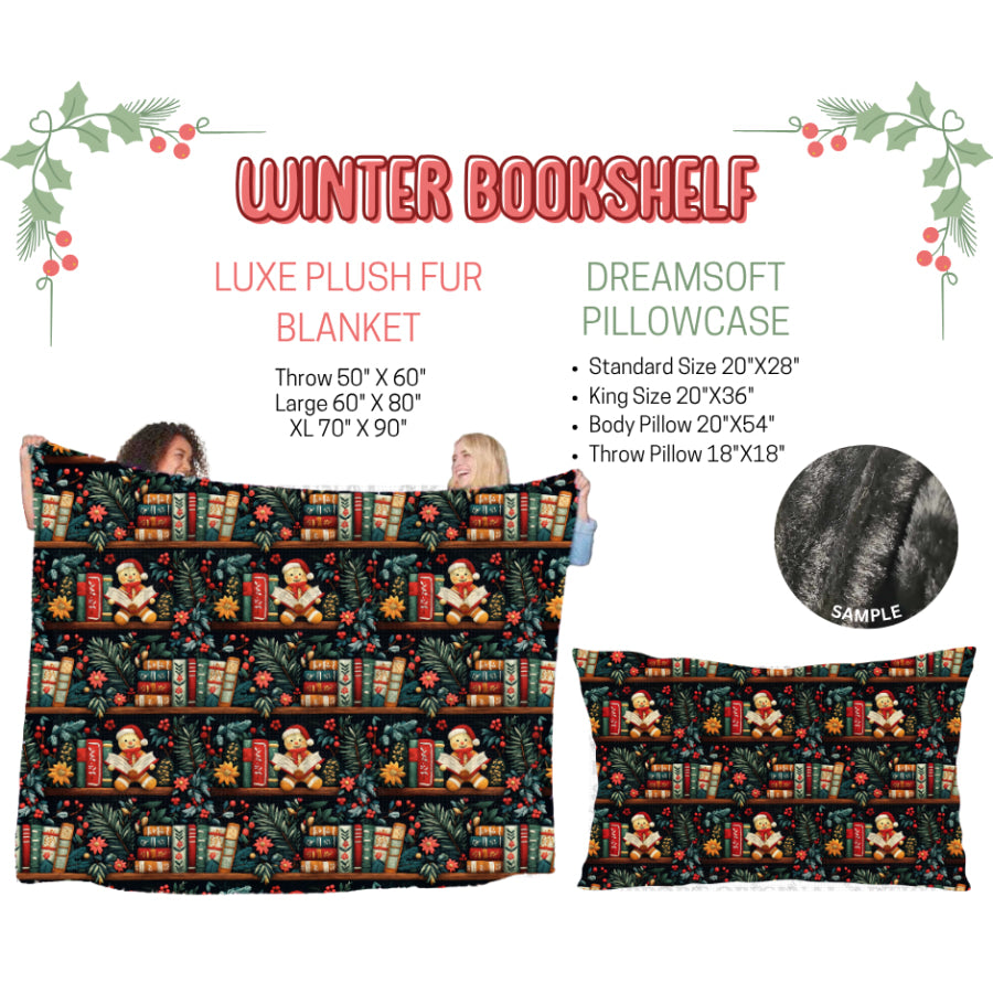 Preorder Custom Blankets / Pillowcases Winter Bookshelf Closes 3 Sep ETA Early Jan 2025 Sheets & Pillowcases