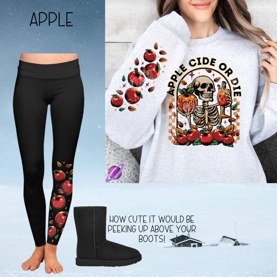 PREORDER Custom Boot Peeking Leggings - Apple - Closes 12 Oct - ETA late Dec 2024 Leggings