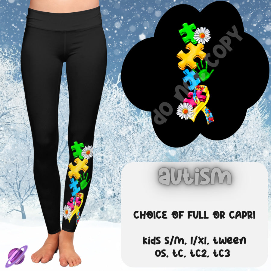 PREORDER Custom Boot Peeking Leggings - Autism - Closes 12 Oct - ETA late Dec 2024 Leggings