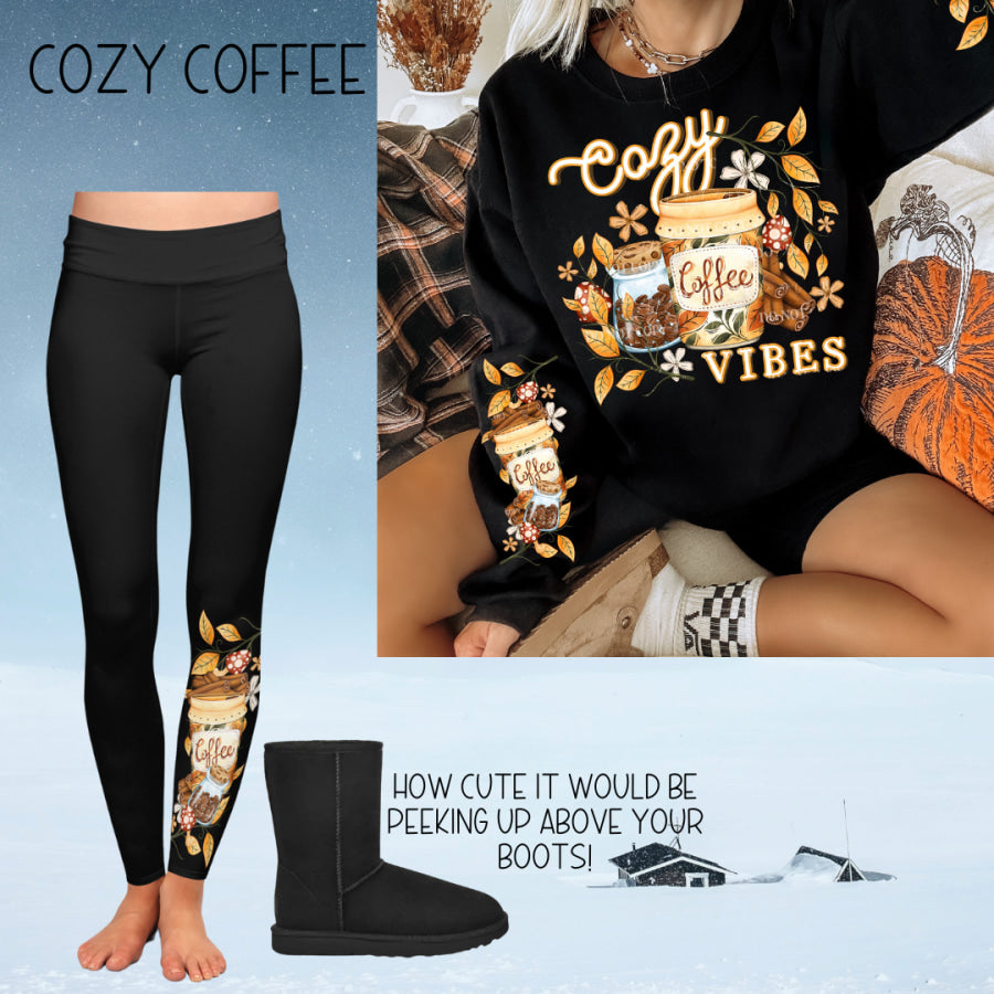 PREORDER Custom Boot Peeking Leggings - Cozy Coffee - Closes 12 Oct - ETA late Dec 2024 Leggings