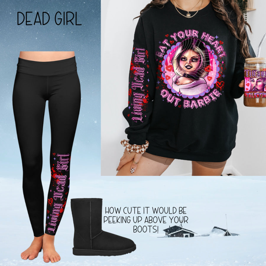 PREORDER Custom Boot Peeking Leggings - Dead Girl - Closes 12 Oct - ETA late Dec 2024 Leggings