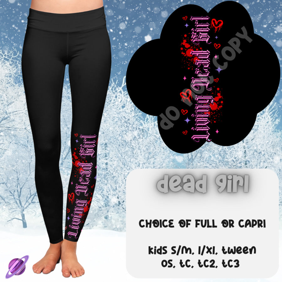 PREORDER Custom Boot Peeking Leggings - Dead Girl - Closes 12 Oct - ETA late Dec 2024 Leggings