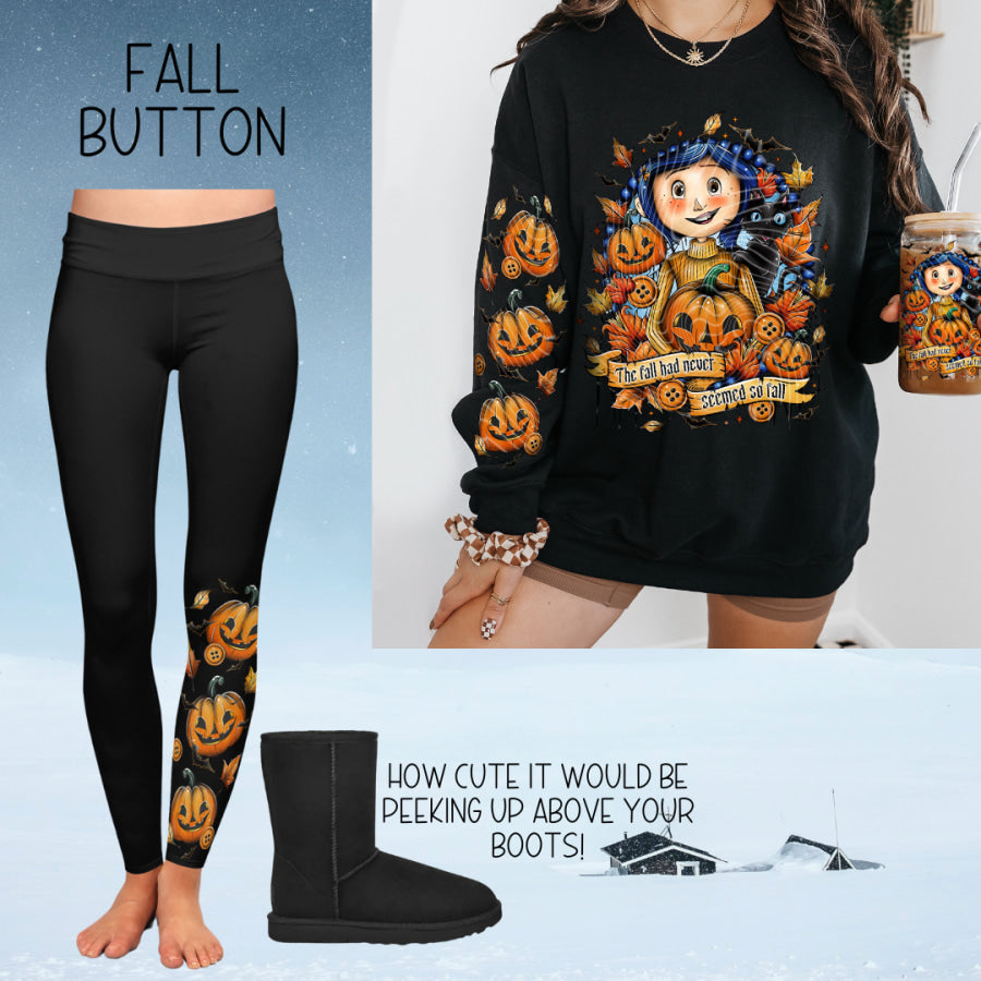 PREORDER Custom Boot Peeking Leggings - Fall Button - Closes 12 Oct - ETA late Dec 2024 Leggings