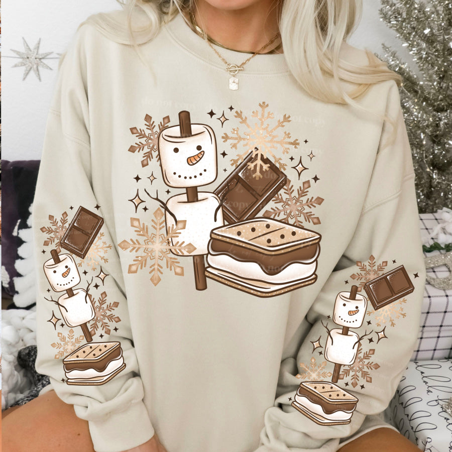 PREORDER Custom Boot Peeking Leggings - Snowman Cocoa Smore - Closes 12 Oct - ETA late Dec 2024 Leggings