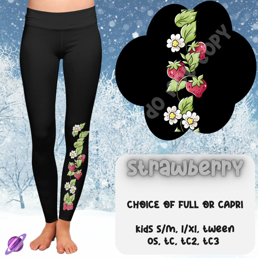 PREORDER Custom Boot Peeking Leggings - Strawberry - Closes 12 Oct - ETA late Dec 2024 Leggings