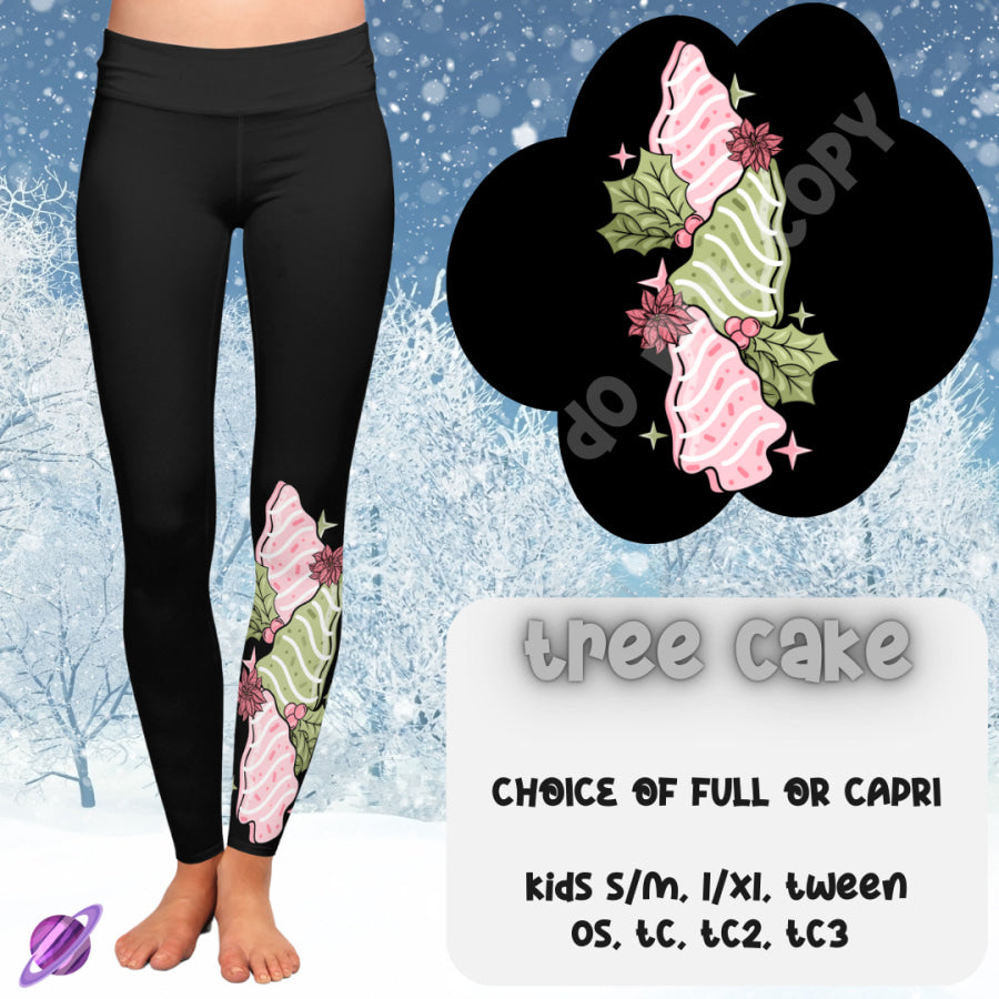 PREORDER Custom Boot Peeking Leggings - Tree Cake - Closes 12 Oct - ETA late Dec 2024 Leggings