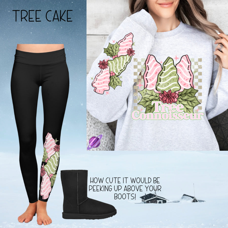 PREORDER Custom Boot Peeking Leggings - Tree Cake - Closes 12 Oct - ETA late Dec 2024 Leggings