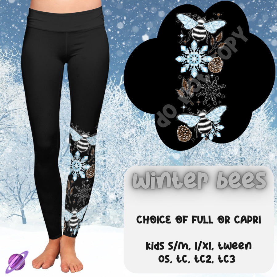 PREORDER Custom Boot Peeking Leggings - Winter Bees - Closes 12 Oct - ETA late Dec 2024 Leggings