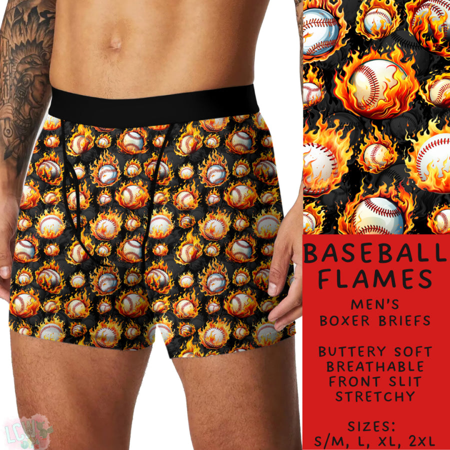 Preorder Custom Buttery Soft Underwear - Baseball Flames - Closes 27 Nov - ETA late Feb 2025 Underwear