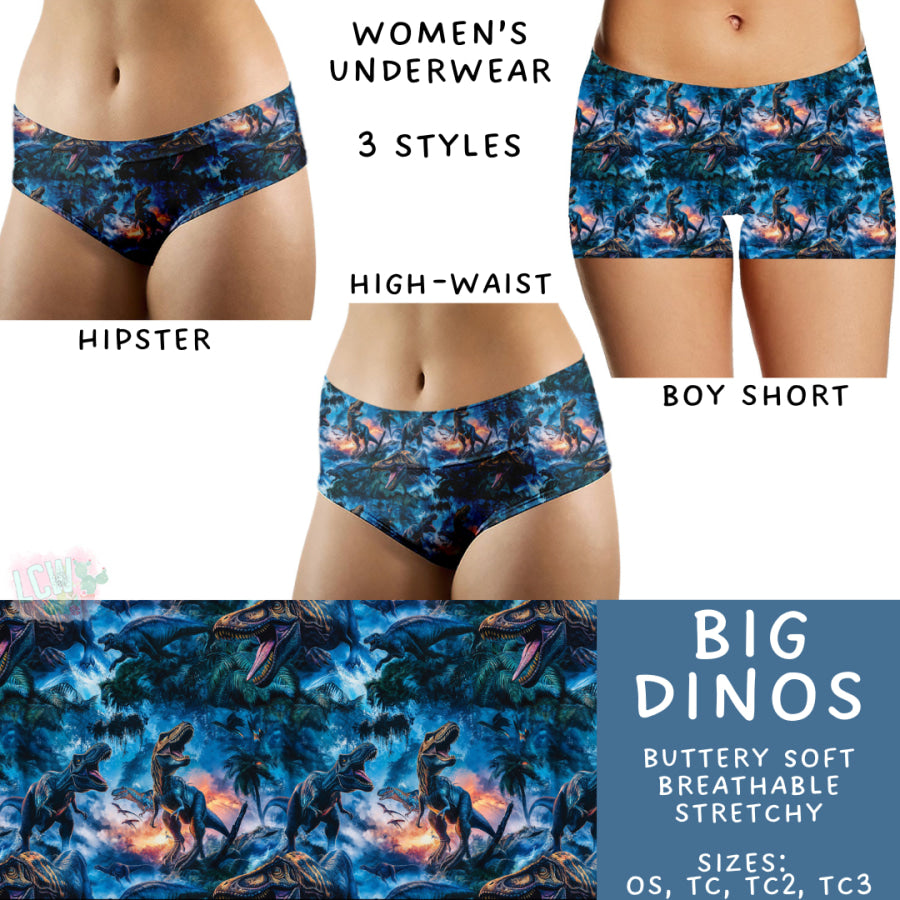 Preorder Custom Buttery Soft Underwear - Big Dinos - Closes 14 Feb - ETA late Apr 2025 Underwear