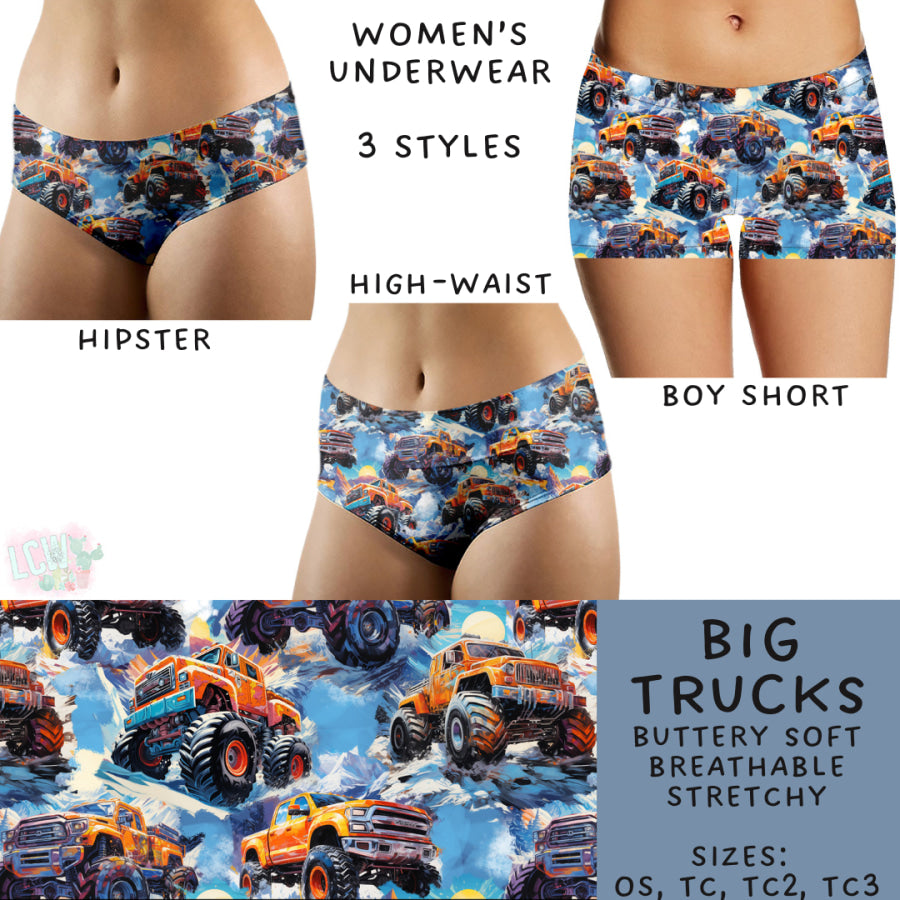 Preorder Custom Buttery Soft Underwear - Big Trucks - Closes 27 Nov - ETA late Feb 2025 Underwear