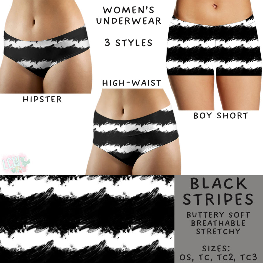 Preorder Custom Buttery Soft Underwear - Black Stripes - Closes 27 Nov - ETA late Feb 2025 Underwear