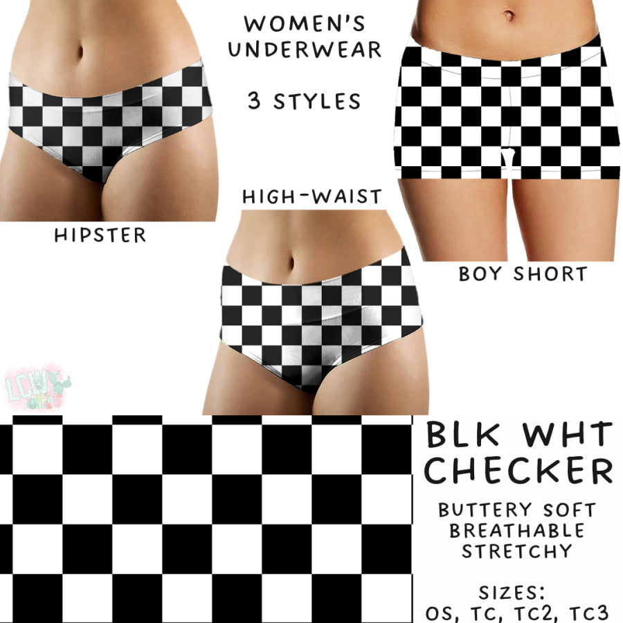 Preorder Custom Buttery Soft Underwear - Black White Checker - Closes 27 Nov - ETA late Feb 2025 Underwear