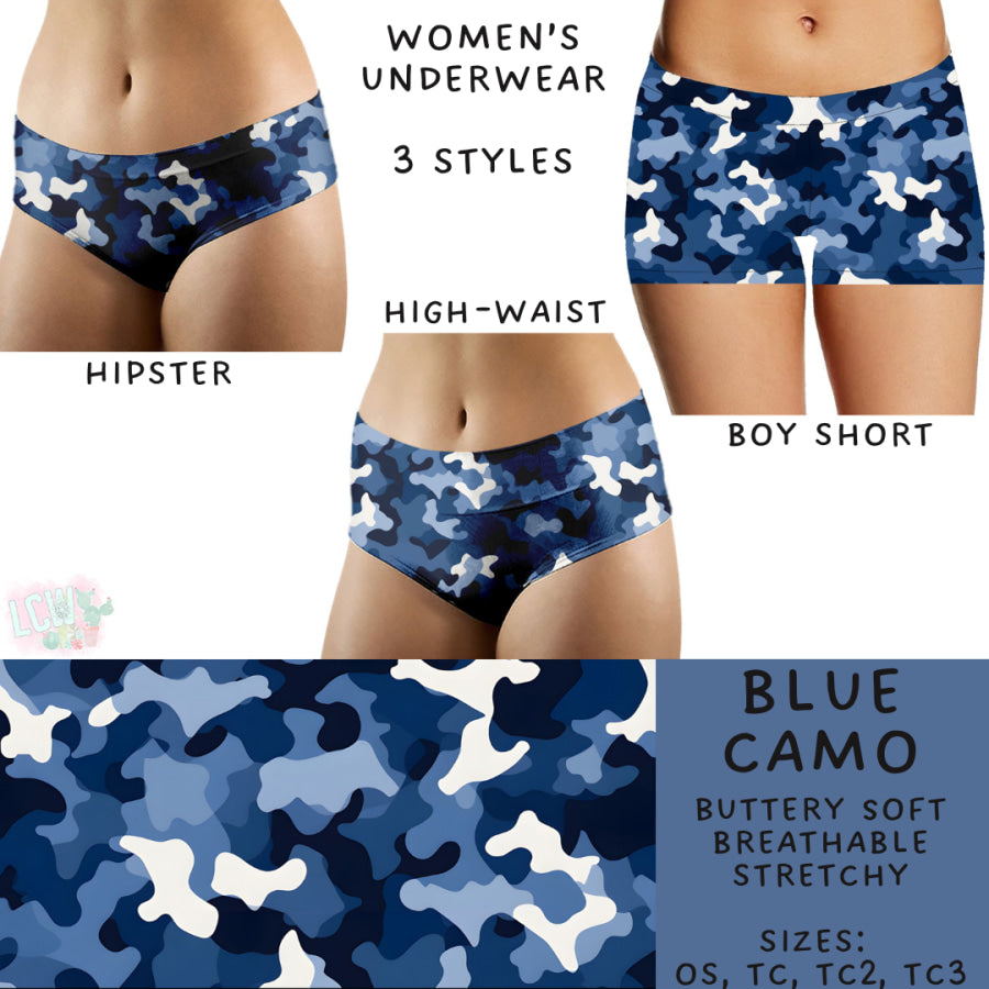 Preorder Custom Buttery Soft Underwear - Blue Camo - Closes 27 Nov - ETA late Feb 2025 Underwear