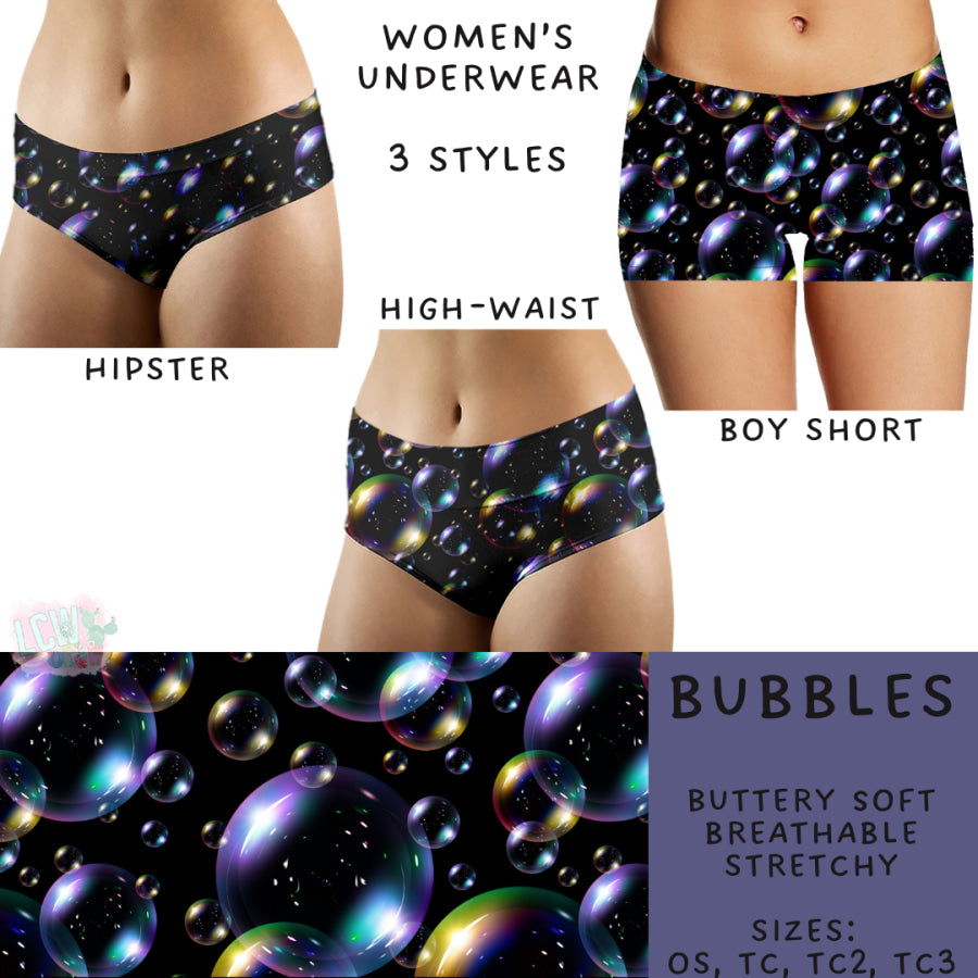 Preorder Custom Buttery Soft Underwear - Bubbles - Closes 27 Nov - ETA late Feb 2025 Underwear