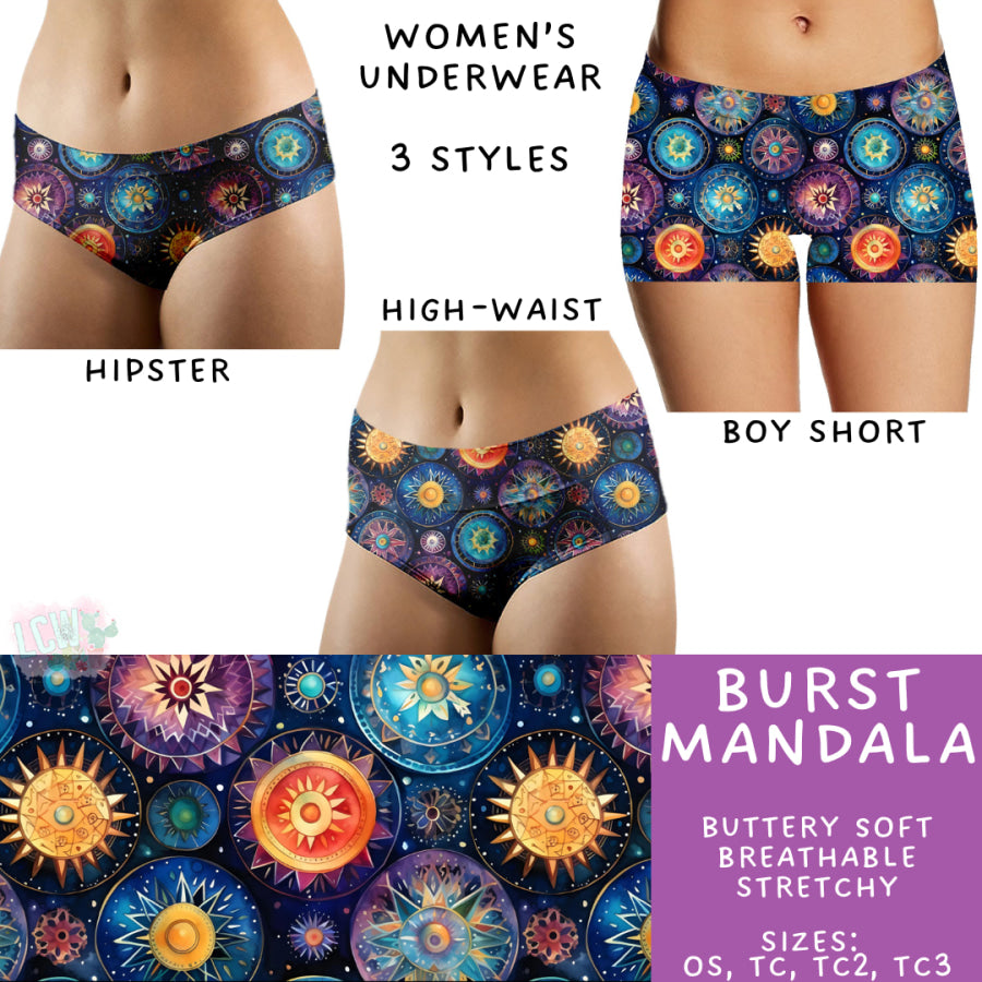 Preorder Custom Buttery Soft Underwear - Burst Mandala - Closes 14 Feb - ETA late Apr 2025 Underwear