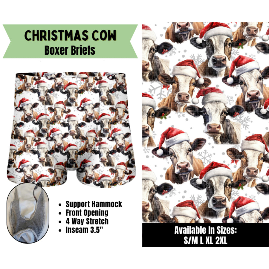 Preorder Custom Buttery Soft Underwear Christmas Cow Closes 25 Aug ETA mid Dec 2025 Underwear
