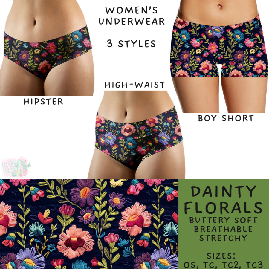 Preorder Custom Buttery Soft Underwear - Dainty Florals - Closes 27 Nov - ETA late Feb 2025 Underwear