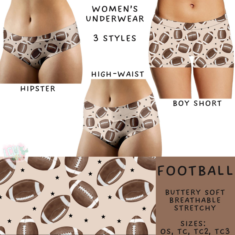 Preorder Custom Buttery Soft Underwear - Football - Closes 27 Nov - ETA late Feb 2025 Underwear