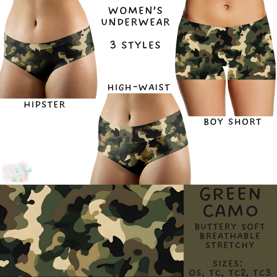 Preorder Custom Buttery Soft Underwear - Green Camo - Closes 27 Nov - ETA late Feb 2025 Underwear