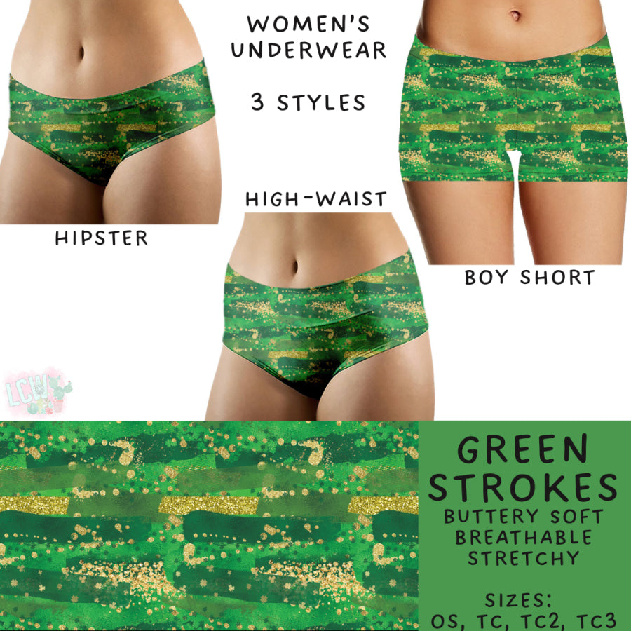 Preorder Custom Buttery Soft Underwear - Green Strokes - Closes 27 Nov - ETA late Feb 2025 Underwear