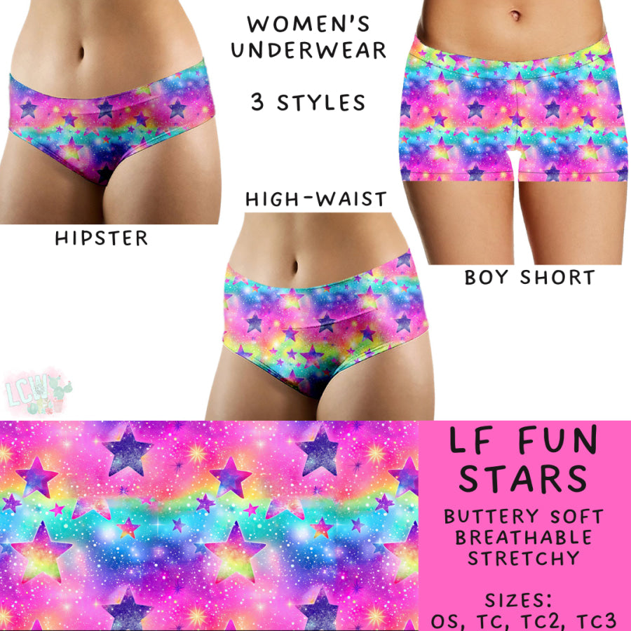 Preorder Custom Buttery Soft Underwear - LF Fun Stars - Closes 27 Nov - ETA late Feb 2025 Underwear