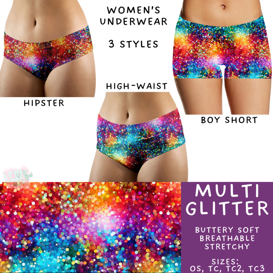 Preorder Custom Buttery Soft Underwear - Multi Glitter - Closes 14 Feb - ETA late Apr 2025 Underwear