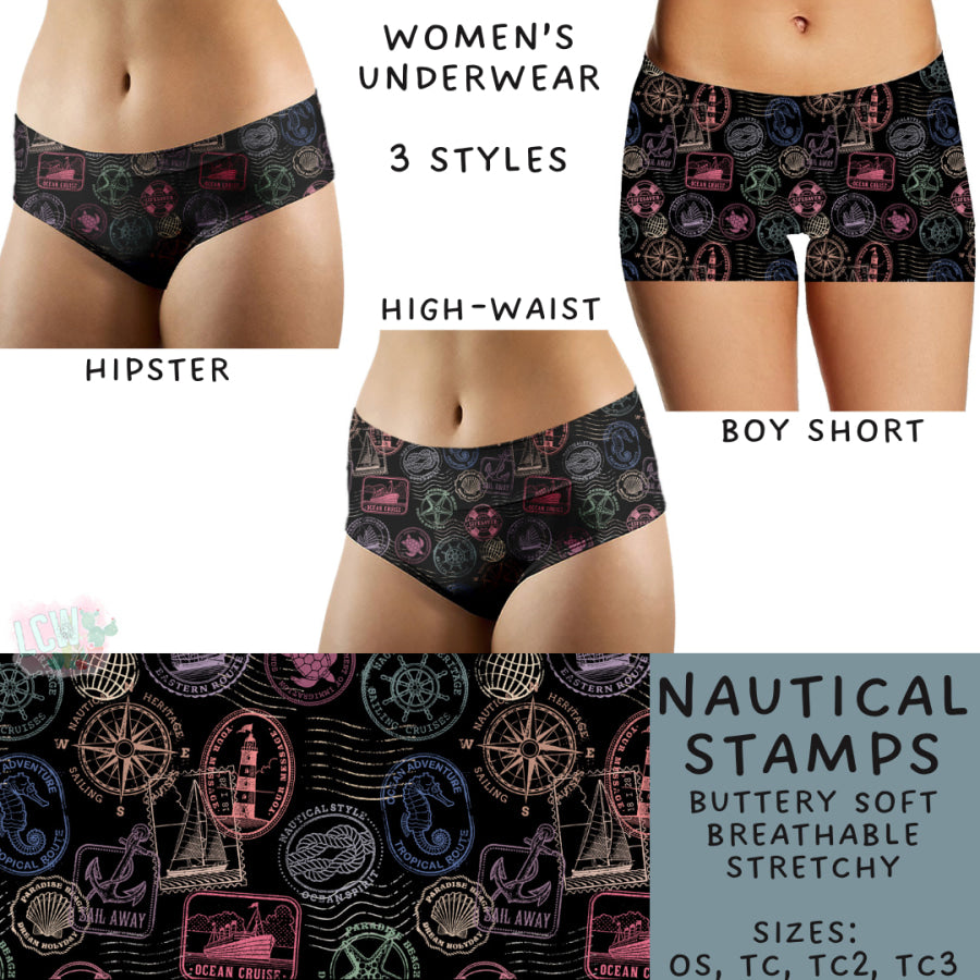 Preorder Custom Buttery Soft Underwear - Nautical Stamps - Closes 27 Nov - ETA late Feb 2025 Underwear