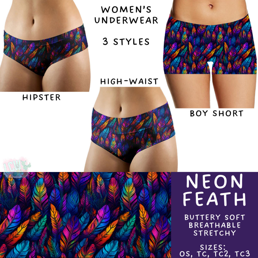 Preorder Custom Buttery Soft Underwear - Neon Feather - Closes 14 Feb - ETA late Apr 2025 Underwear