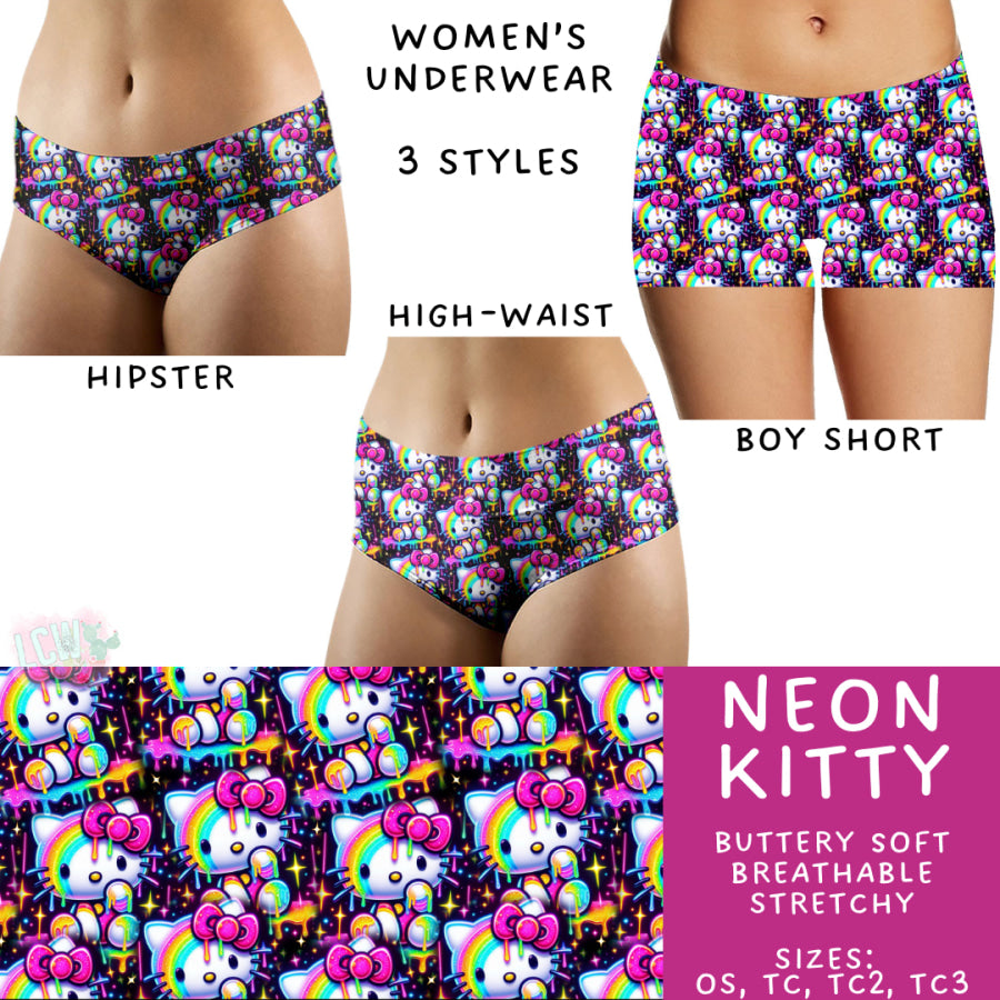 Preorder Custom Buttery Soft Underwear - Neon Kitty - Closes 14 Feb - ETA late Apr 2025 Underwear