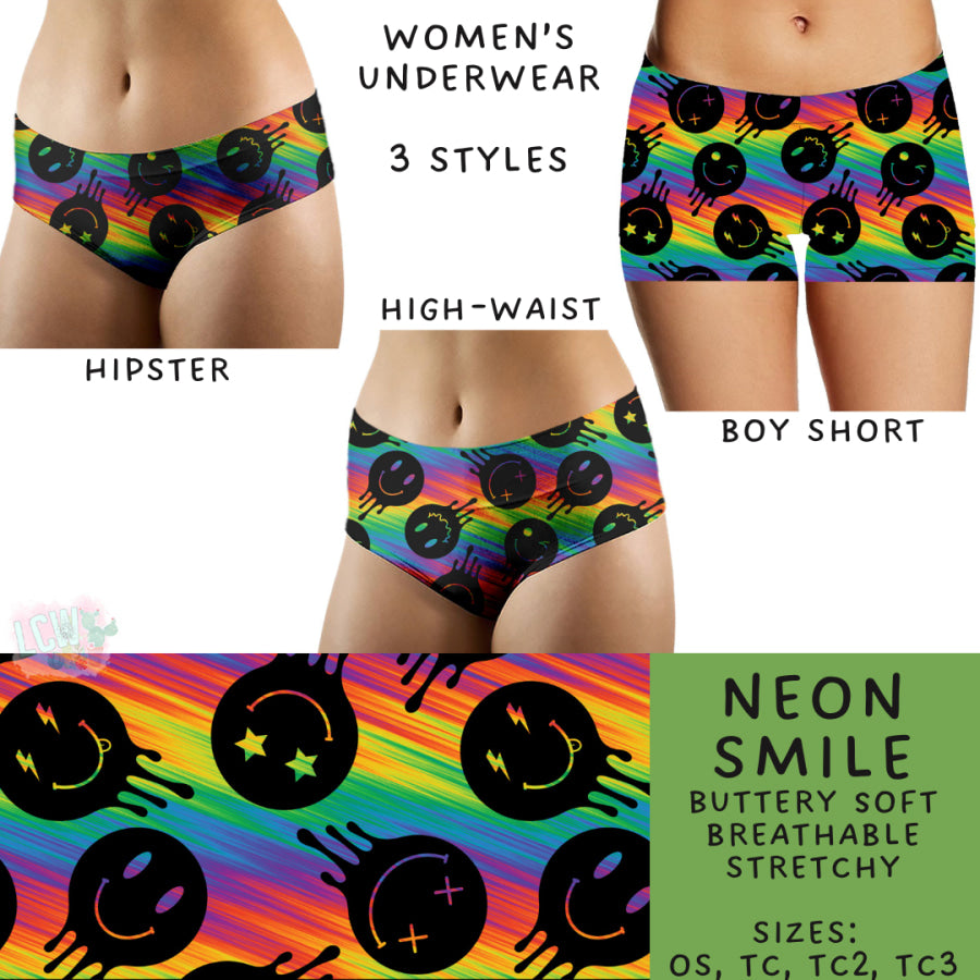 Preorder Custom Buttery Soft Underwear - Neon Smile - Closes 27 Nov - ETA late Feb 2025 Underwear