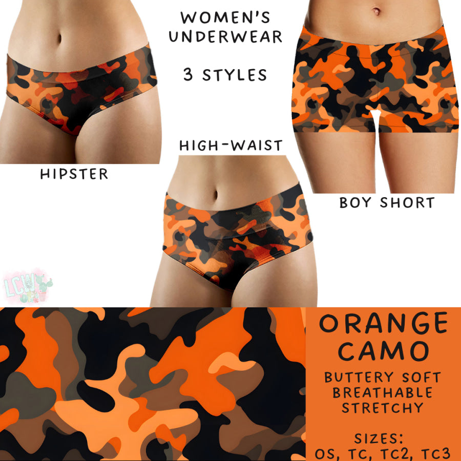 Preorder Custom Buttery Soft Underwear - Orange Camo - Closes 27 Nov - ETA late Feb 2025 Underwear