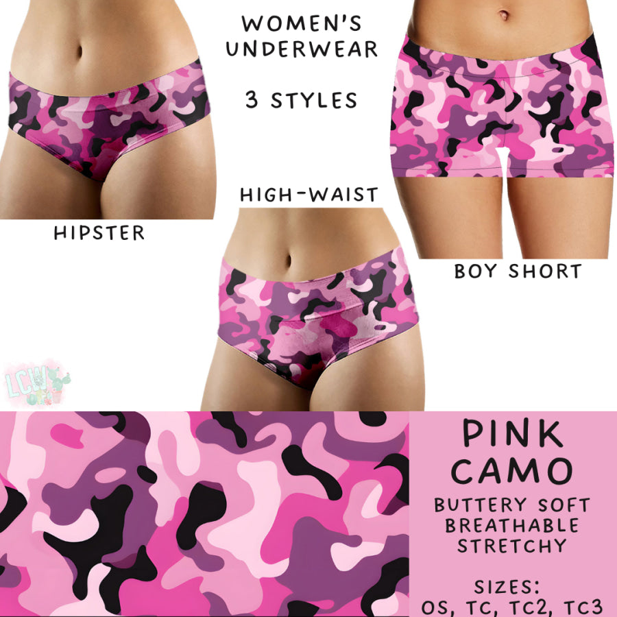 Preorder Custom Buttery Soft Underwear - Pink Camo - Closes 27 Nov - ETA late Feb 2025 Underwear